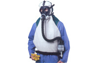 6.6. ACS Sandstrahl-Maske mit Frischluftzuführung, Gummimaske mit 5-Punktbänderung, Ölfilter, Leibgurt und Regelventil